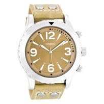 Męski zegarek na rękę oozoo timepieces analogue leather beżowy uoc6110a Oozoo