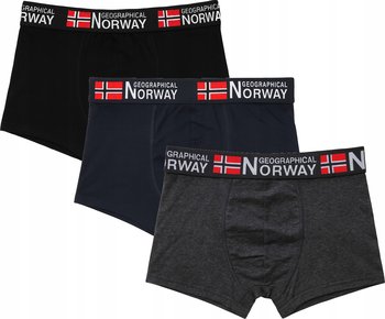 Męskie bokserki Geographical Norway 3-pak GN-05 czarny/granat/szary M - Geographical Norway