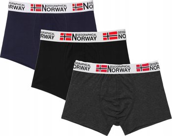 Męskie bokserki Geographical Norway 3-pak GN-06 szary/czarny/granat L - Geographical Norway
