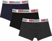 Męskie bokserki Geographical Norway 3-pak GN-06 szary/czarny/granat XL