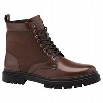 Męskie buty trapery wysokie trzewiki ciemnobrązowe Ombre OM-FOBO-0174 V2 43