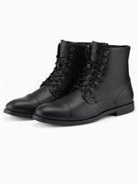 Męskie buty z ekoskóry ocieplane wysoka cholewka czarne V1 OM-FOBO-0172 43