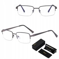 Męskie okulary Zerówki Blue Light do Komputera Oprawki na ŻYŁCE + AKCESORIA