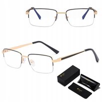 Męskie okulary Zerówki Blue Light do Komputera Oprawki na ŻYŁCE + AKCESORIA