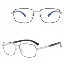 Męskie okulary Zerówki Blue Light do Komputera Oprawki Stalowe + AKCESORIA
