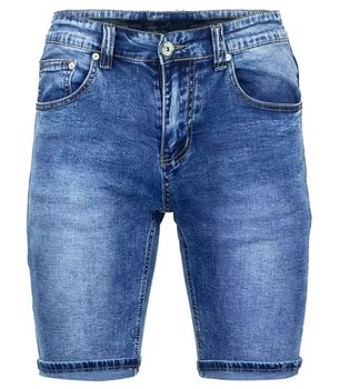 Męskie spodenki szorty jeansowe przetarcia-31 - Agrafka