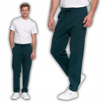 MĘSKIE SPODNIE DRESOWE Z PROSTĄ NOGAWKĄ ZE SZNURKIEM DO REGULACJI MORAJ M GREEN