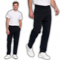 Męskie Spodnie Dresowe Z Prostą Nogawką Ze Sznurkiem Do Regulacji Moraj Xxl Black