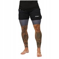 MĘSKIE SZORTY 2in1 Black Grey M - GymBeam