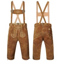 Męskie Tradycyjne Spodnie Skórzane Oktoberfest Ludowe Szelki Brązowe 46