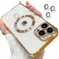 Metaliczne Etui Obudowa Magsafe Do Iphone 15 Case Złoty Gold