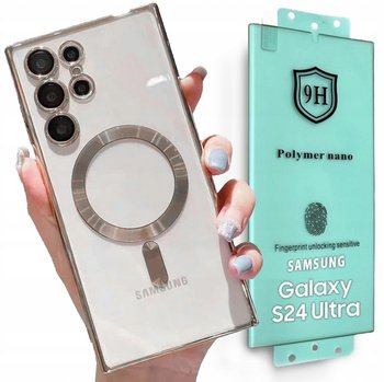 Metaliczne Etui Obudowa Magsafe Do Samsung S24 Ultra Case Srebrny + Polimer - DXS