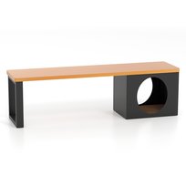 Metalowa ławka ogrodowa z domkiem dla kota Ławka do ogrodu