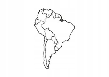 Metalowa mapa Ameryki Południowej DES044 60 cm biały matowy - Inny producent