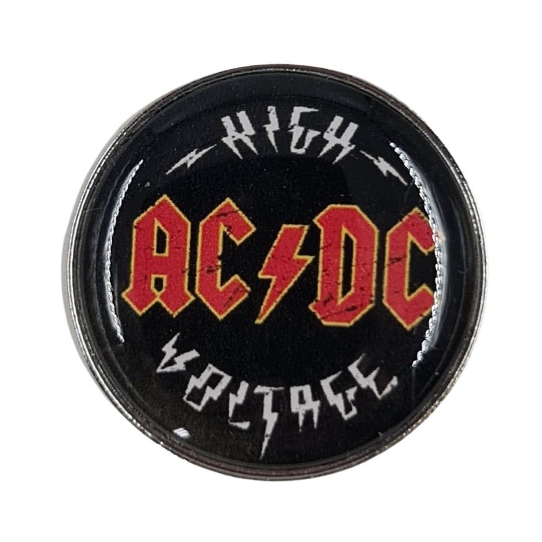 Metalowa Okrągła Czarna Przypinka Acdc Hard Rock Pin Inna Marka