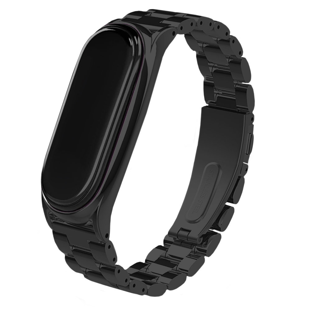 Zdjęcia - Pasek do smartwatcha / smartbanda Metalowa Opaska, Bransoleta Do Xiaomi Mi Band 3/4 (Czarna)