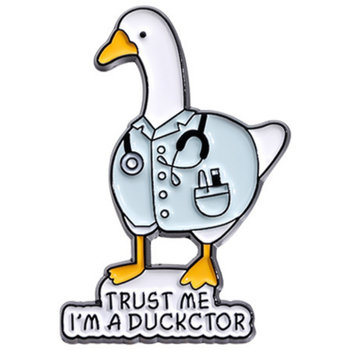 Metalowa Przypinka Gęś Lekarz Trust Me I'm A Duckctor Pin - Inna marka