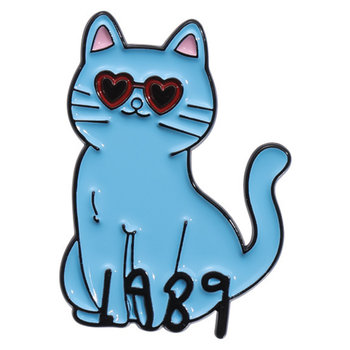 Metalowa Przypinka Niebieski Kot W Okularach Taylor Swift Pin - Inna marka