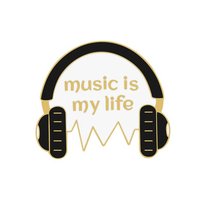 Metalowa przypinka, słuchawki music is my life Inna marka