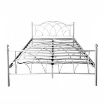 Metalowa rama łóżka Lotti ze stelażem drewnianym łóżko podwójne 90x200 cm