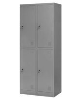 Metalowa szafa socjalna bhp z 4 schowkami zamykana na klucz