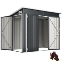 Metalowa szopa ogrodowa Outsunny 2,68 m², zamykana na klucz, z 3 drzwiami, wentylacją, dachem dwuspadowym, 234 x 132 x 185 cm, odporna na warunki atmosferyczne szopa ogrodowa do ogrodu na podwórku