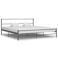 Metalowe dwuosobowe łóżko 209x207x84cm, szare