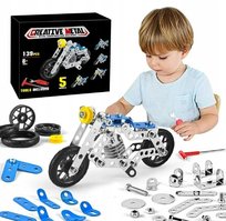 METALOWE KLOCKI KONSTRUKCYJNE BLASZKI ŚRUBKI ZABAWKA TECHNICZNA MOTOR 139