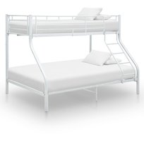 Metalowe łóżko piętrowe, białe, 152 cm, 97,5x210/1 / AAALOE
