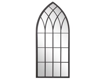 Metalowe lustro ścienne okno 50 x 115 cm czarne CASSEL - Beliani