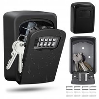 METALOWY SEJF ŚCIENNY SKRZYNKA NA KLUCZE SZAFKA NA SZYFR KLUCZYKI CZARNA