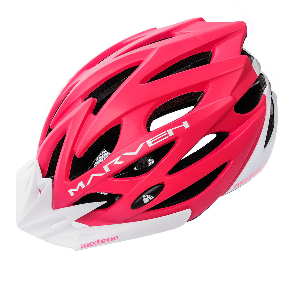 Фото - Шолом велосипедний Meteor , Kask rowerowy, MARVEN, różowo-biały, rozmiar S 