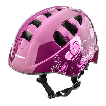Meteor, Kask rowerowy Meteor KS08 M 52-56 cm pink butterflies - Meteor