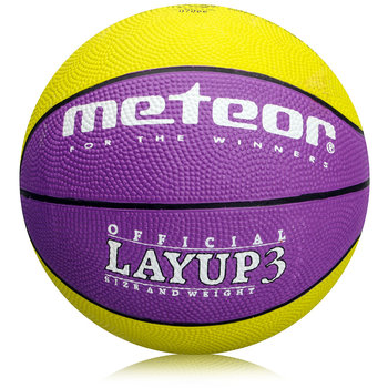 Meteor, Piłka do koszykówki, LAYUP, fioletowy, rozmiar 3 - Meteor