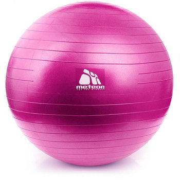 Meteor, Piłka fitness z pompką, różowa, 55 cm - Meteor