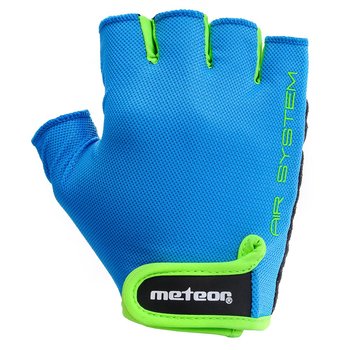 Meteor, Rękawiczki rowerowe, Flow 12 Junior, niebiesko-zielone, rozmiar M - Meteor