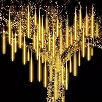 Meteor Shower Girlandy świetlne LED 30 cm, 8 szt. Wodoodpornych lampek choinkowych, świąteczne dekoracje (ciepła biel)