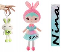 Metoo Lalka Szmacianka Króliczek Personalizacja Super Prezent Breloczek