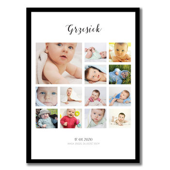 Metryczka z imieniem, plakat ze zdjęciem dziecka, kolaż, Sowia Aleja - Inny producent