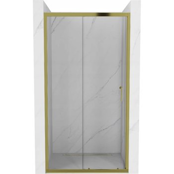 Mexen Apia drzwi prysznicowe rozsuwane 150 cm, transparent, złote - Mexen
