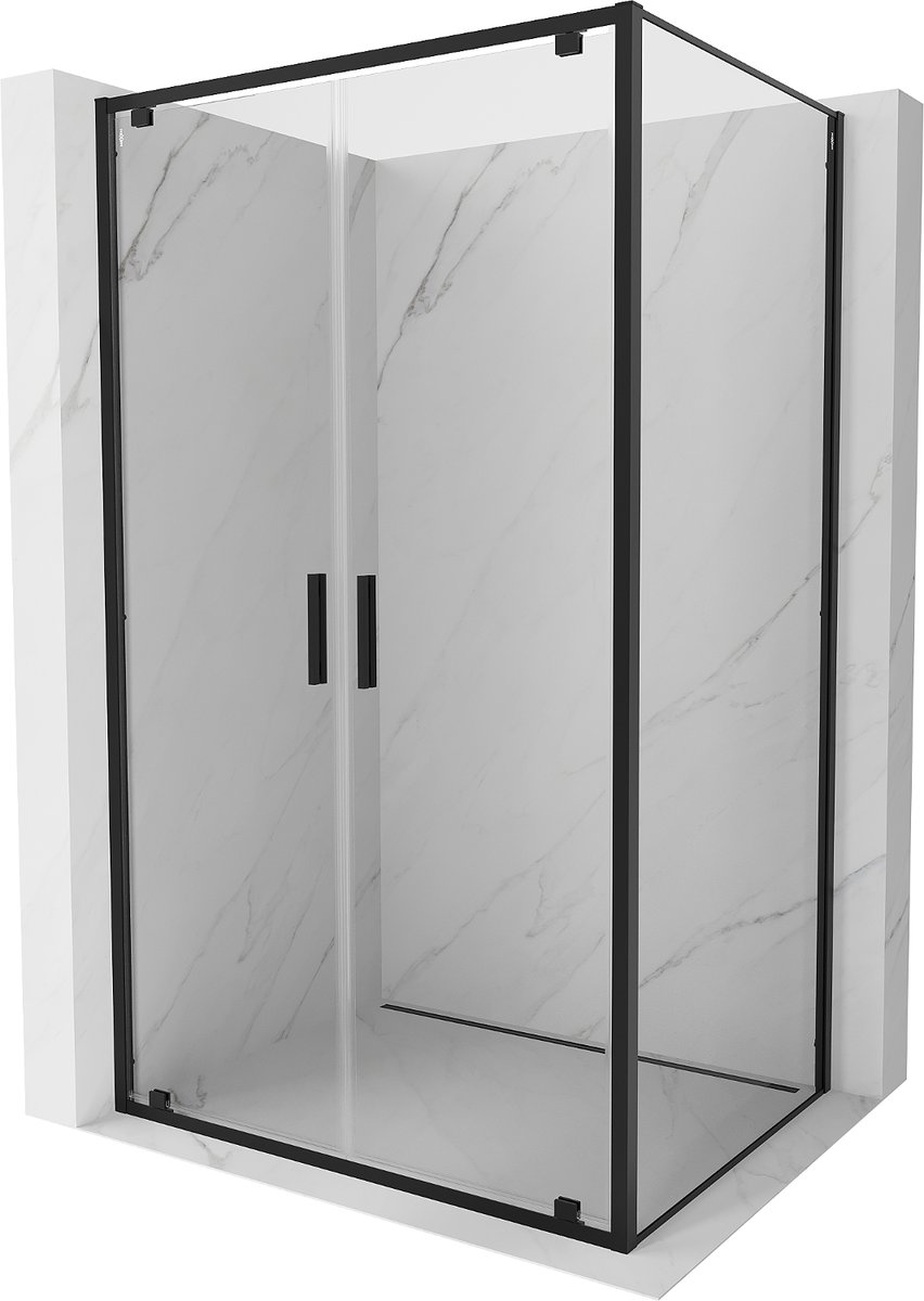 Mexen Exo kabina prysznicowa uchylna 120 x 90 cm, transparent, czarna - 8182-120-090-70-00