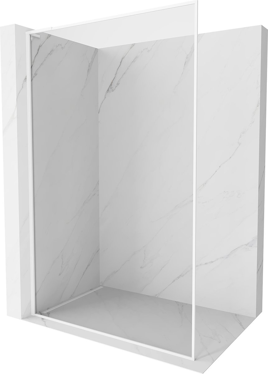 Mexen Kioto-F L ścianka prysznicowa Walk-in z ramką 105 x 202 cm, transparent 8 mm, biała - 800-105-174-20-00