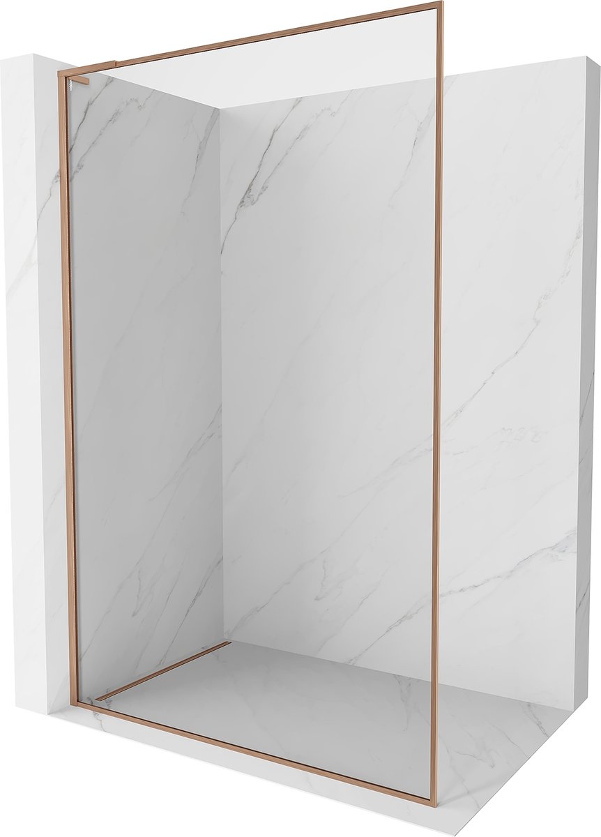 Mexen Kioto-F L ścianka prysznicowa Walk-in z ramką 85 x 202 cm, transparent 8 mm, miedź szczotkowana - 800-085-174-65-00