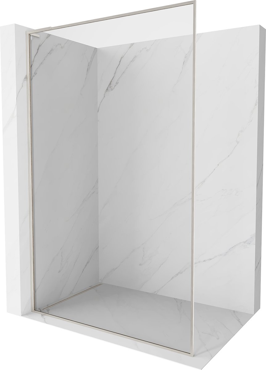 Mexen Kioto-F L ścianka prysznicowa Walk-in z ramką 90 x 202 cm, transparent 8 mm, nikiel szczotkowany - 800-090-174-97-00