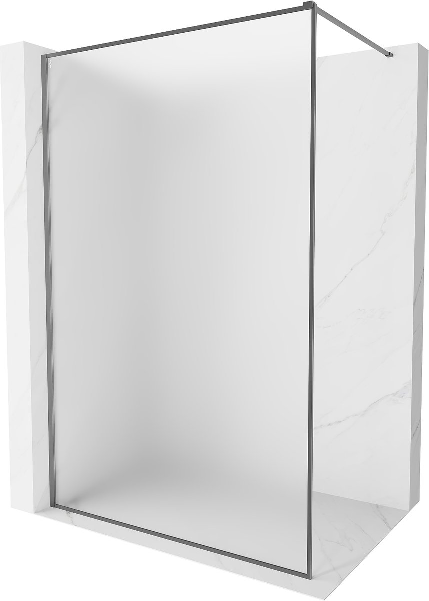Mexen Kioto-F ścianka prysznicowa Walk-in z ramką 70 x 202 cm, szron 8 mm, gun metal - 800-070-104-95-30