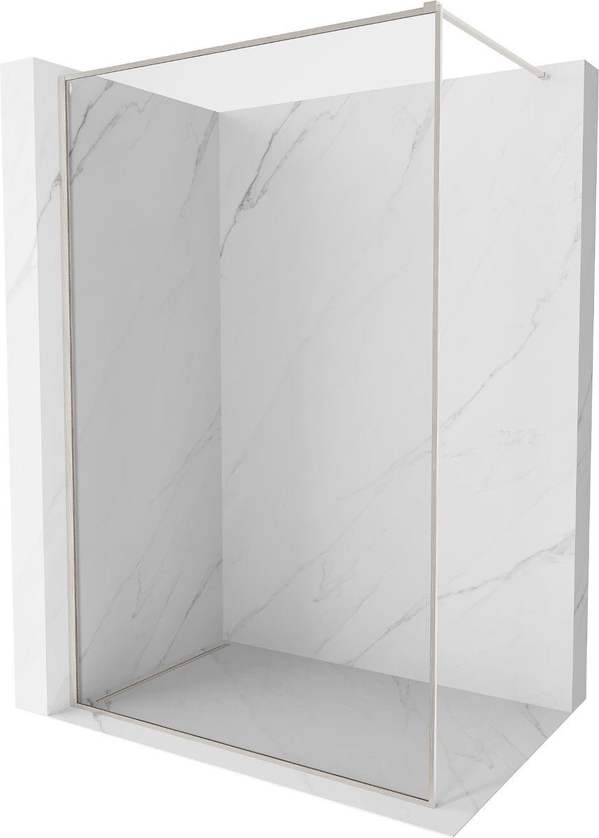 Mexen Kioto-F ścianka prysznicowa Walk-in z ramką 75 x 202 cm, transparent 8 mm, nikiel szczotkowany - 800-075-104-97-00