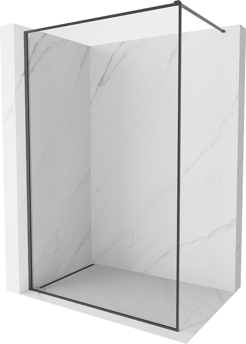 Mexen Kioto-F ścianka prysznicowa Walk-in z ramką 85 x 202 cm, transparent 8 mm, gun gray szczotkowany - 800-085-104-66-00