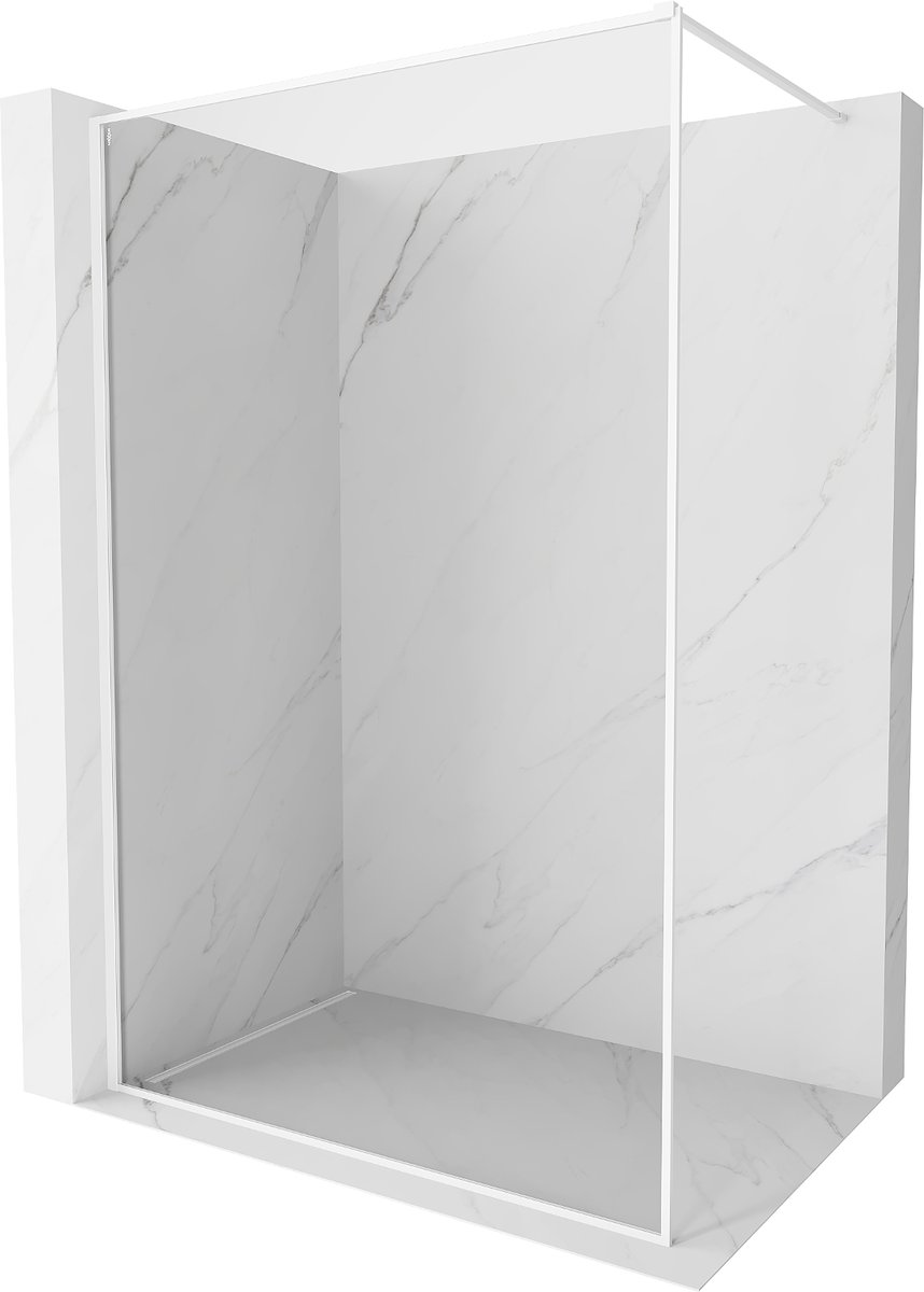 Mexen Kioto-F ścianka prysznicowa Walk-in z ramką 95 x 202 cm, transparent 8 mm, biała - 800-095-104-20-00