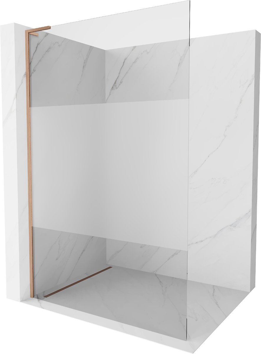 Mexen Kioto L ścianka prysznicowa Walk-in 110 x 200 cm, transparent/szron, miedź szczotkowana - 800-110-103-65-35