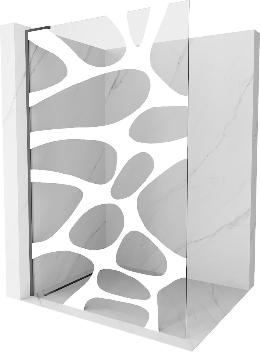Mexen Kioto L ścianka prysznicowa Walk-in 120 x 200 cm, biała fala, gun metal - 800-120-103-95-97
